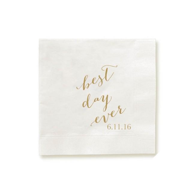 Best Day Ever Napkins, Guest Towels, Wedding Napkins, Party Napkins