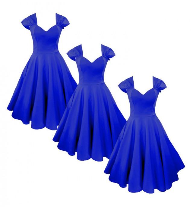 blue rockabilly dress