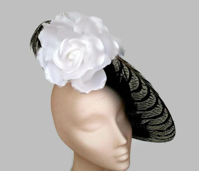 large black wedding hat