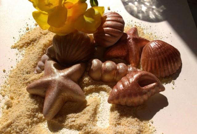 Large Fondant Gumpaste Edible Seashells Wedding Decorations Summer