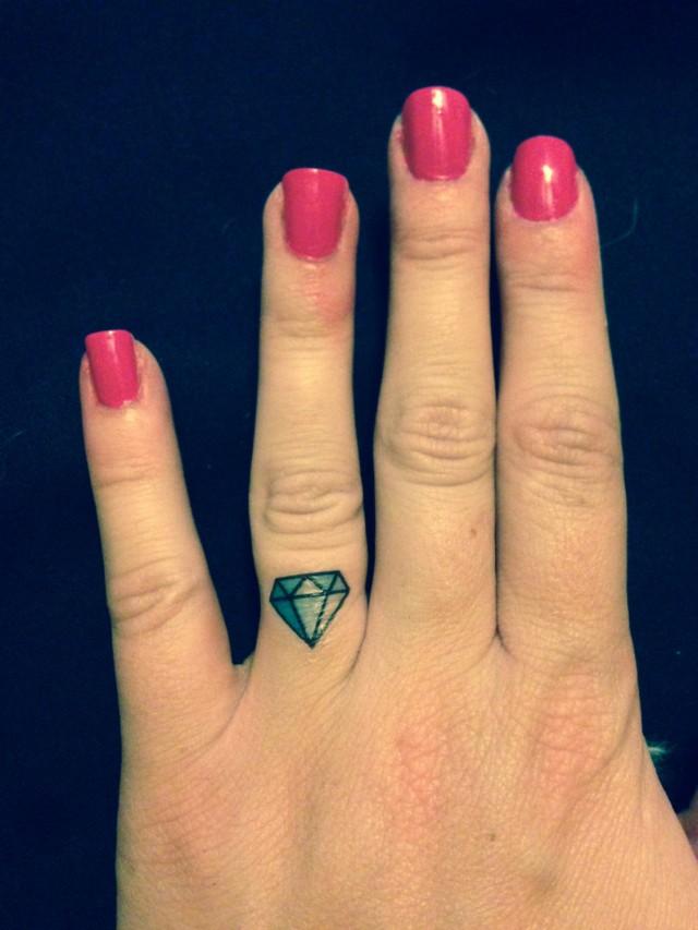 Bachelorette Temporary Tattoo Diamond Ring Finger Tattoo