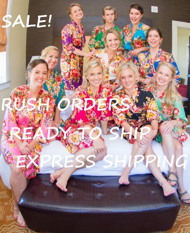 RUSH ORDERS..Bridesmaid Robes, Floral Robes For Bridesmaids,, Getting