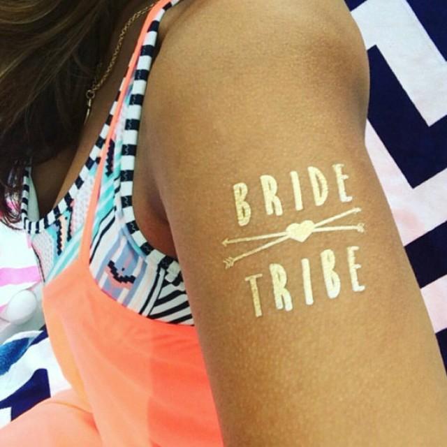 Bride Tribe Gold Temporary Tattoo, Individually Packaged Party Favors