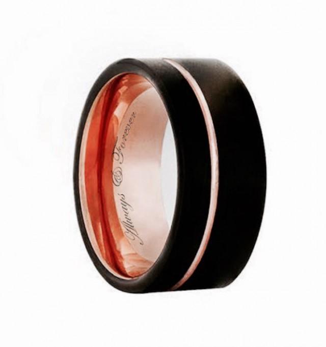 Tungsten Rose Gold, Tungsten Band, Tungsten Mens Ring, Mens Rose Gold