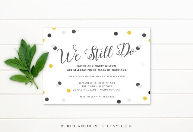 Printable Anniversary Party Invitation 25th Anniversary