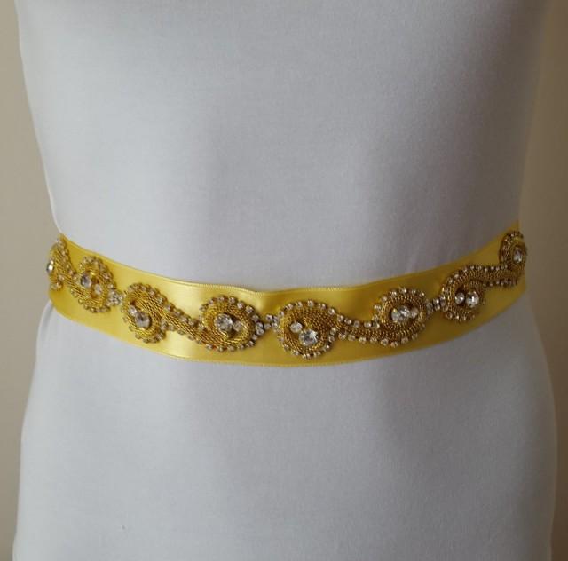 Rhinestone,silver,satin Wedding Rose, Bridal Belt