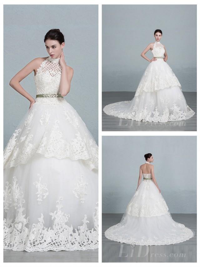 halter neck ball gown