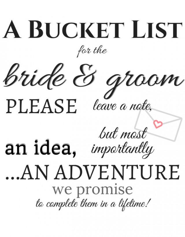 Bride And Groom Bucket List Wedding Diy Printable 2553178 Weddbook