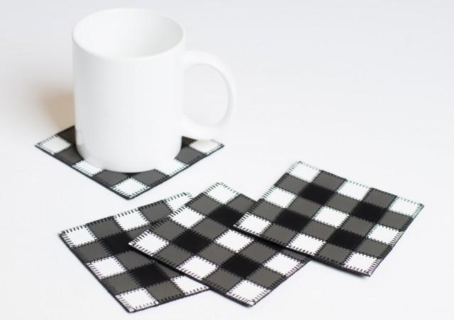 black and white drink coasters