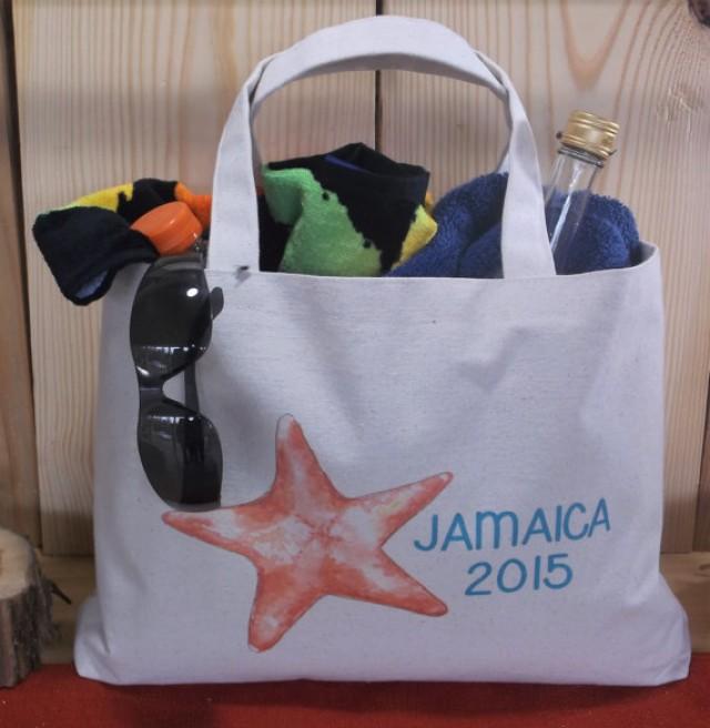 Nautical Destination Wedding Starfish Set Of 10 Canvas Beach Bag