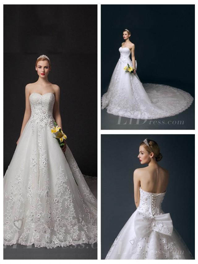Strapless Beaded A-line Wedding Dress #2553701 - Weddbook