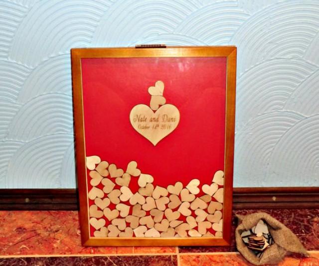 3D Wedding Guest Book Alternative Drop Top Guestbook Personalised Wooden Wedding Guestbook