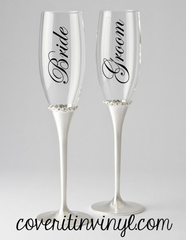 Bride Groom Diy Vinyl Decals For Toasting Flutes 2554483 Weddbook