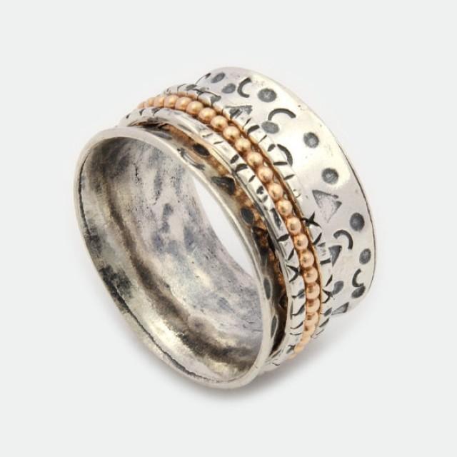 Wide Spinner Rings ,Sterling Silver Gold Filled Spinning ...