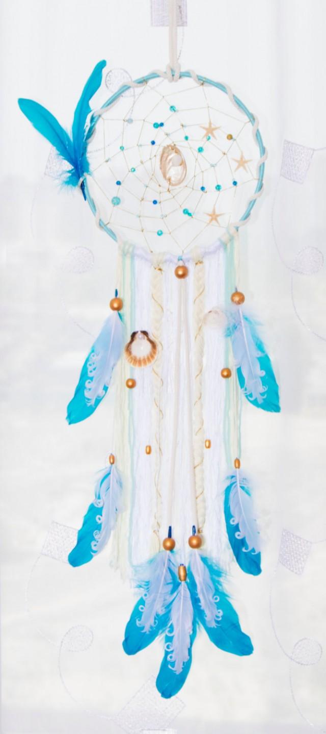 Shells Blue Dream Catcher Sea Dreamcatchers Boho Style Dreamcatcher Turquoise Feathers Wall Hanging Wall Decor Wedding Decor Hippie Gypsy 2554992 Weddbook