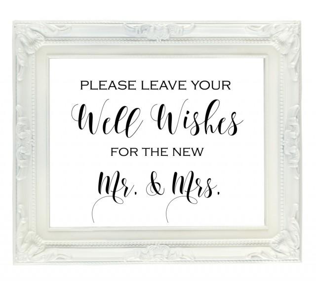 Well Wishes For The New Mr Mrs Sign Wedding Guest Book