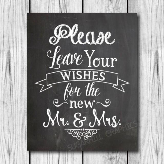 Chalkboard Wedding Sign, Printable Wedding Sign, Wedding Leave Your