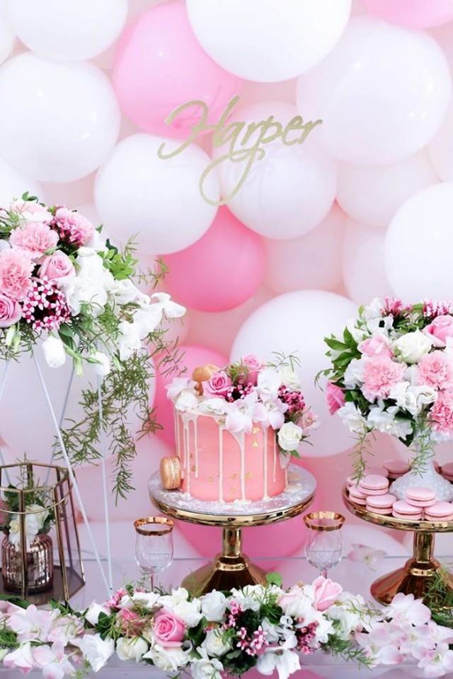 pink and white themed wedding