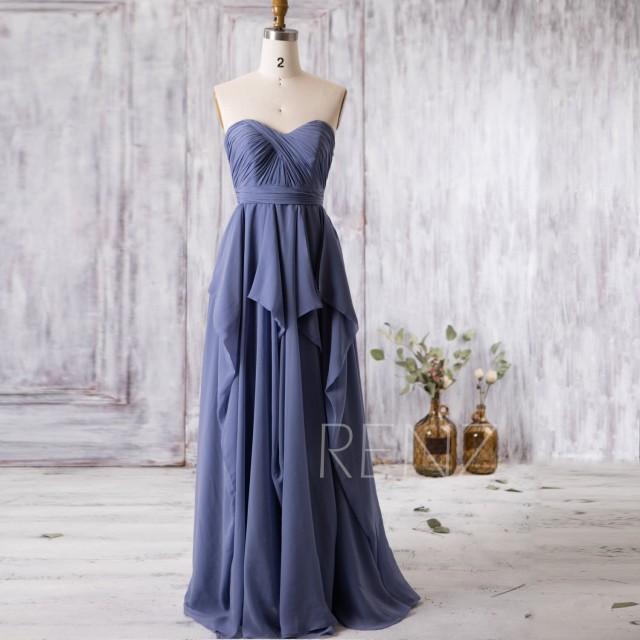 Dark steel blue bridesmaid dresses clearance