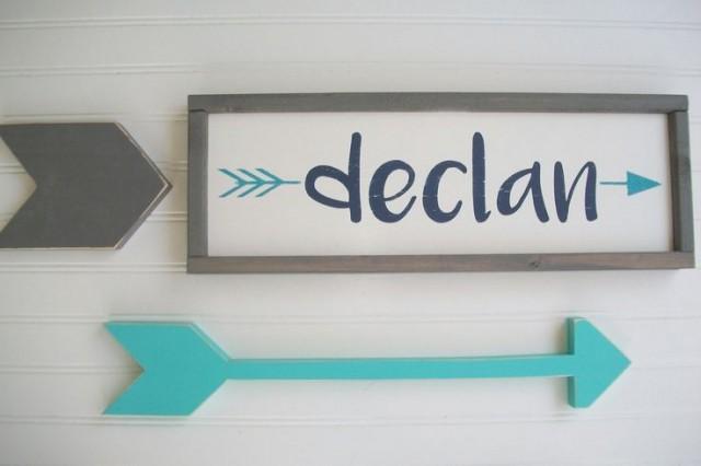 Name Sign Tribal Nursery Decor Custom Baby Woodland Arrow Tribal Nursery Decor Custom Baby Sign