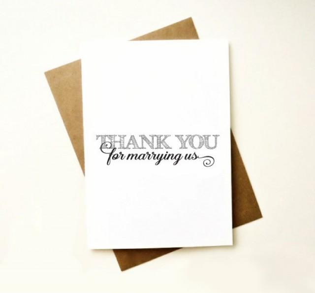 Officiant Card. Thank You For Marrying Us Card. Wedding Officiant Card