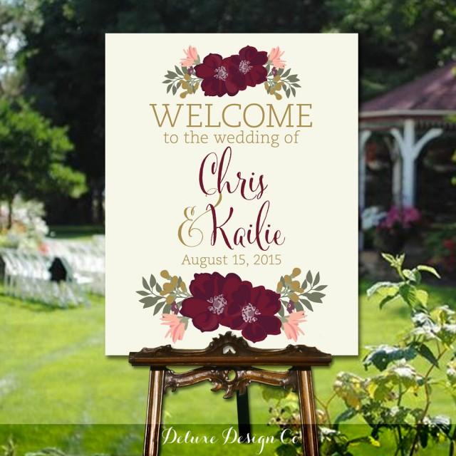 Greenery Welcome Sign, Wedding Decor Personalised Wedding Sign Wedding Welcome Sign Printable Wedding Sign