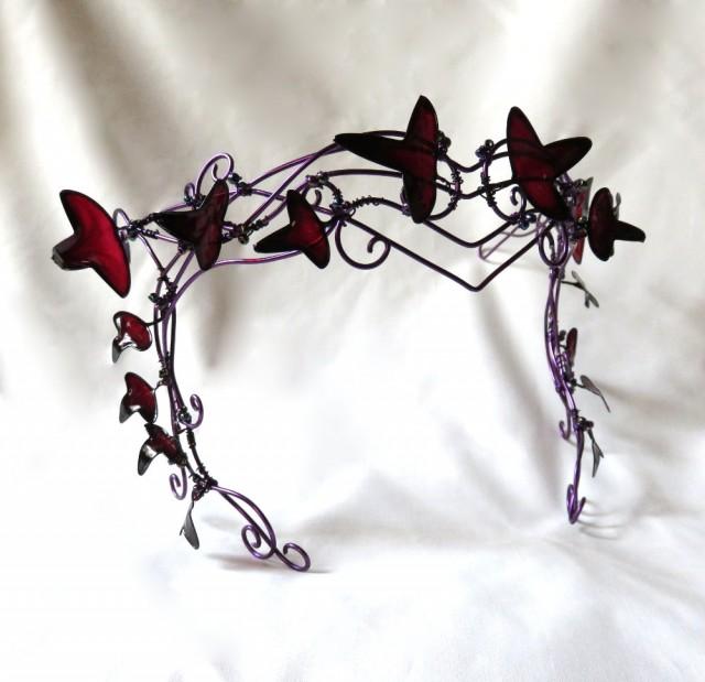 Purple Vine Circlet With Leaves Womens Mask New Years Masked