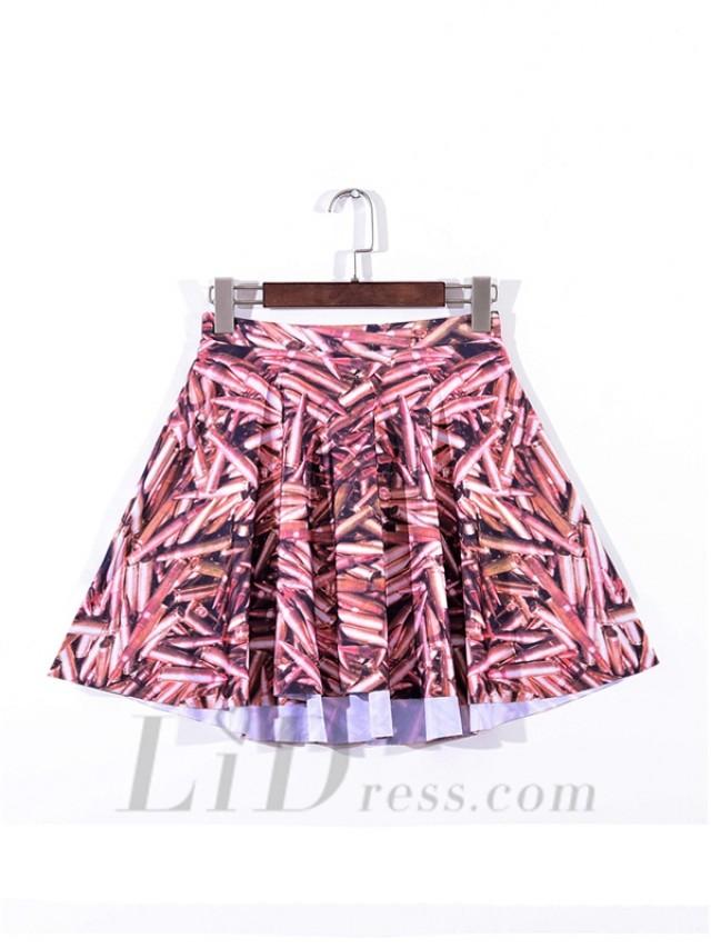 Digital Printing Bullet Pleated Digital Print Skirt Skt1098 2559317