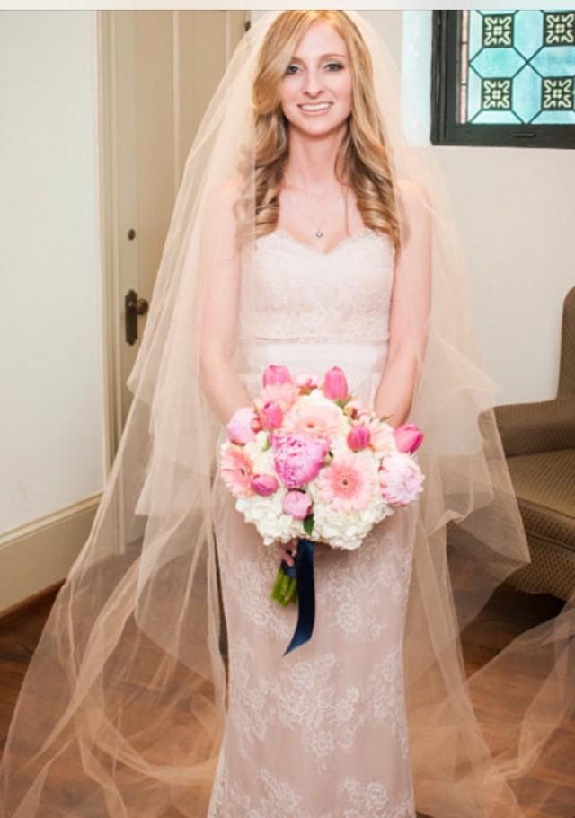 blush bridal veil