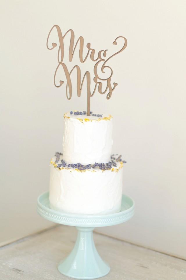 Mr And Mrs Rustic Cake Topper (ONE) 6" Laser Cut Wood Wedding Cake