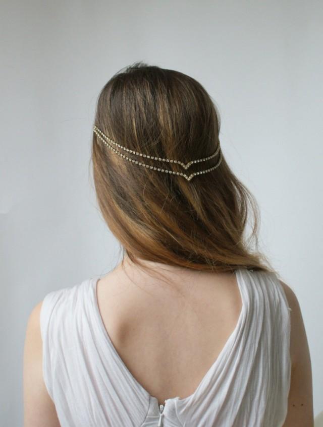 Wedding Hair Chain Bohemian Bridal Crystal Head Chain Wedding