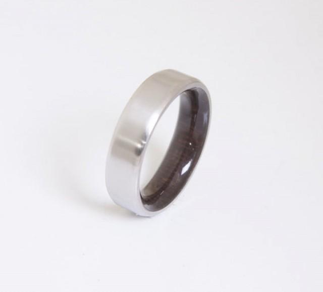 Mens Wood Wedding Band // Titanium Wood Ring // Alternative Wedding