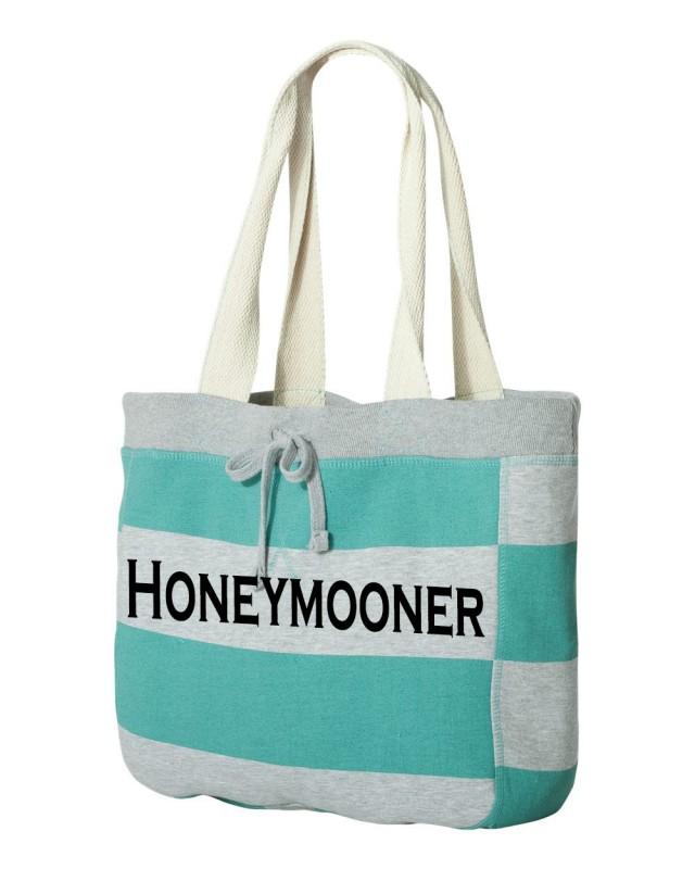 just married beach bag