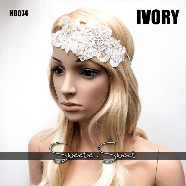 Lace Flower Headband, Bridal Headband, Wedding Accessories, Wedding