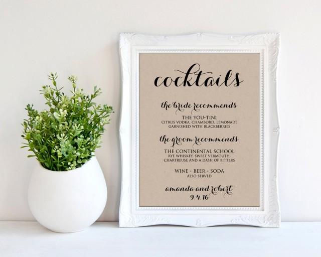 Signature Cocktail Sign Wedding Drink Menu Printable Signature Signature Cocktail Sign Wedding Drink Menu Printable Signature