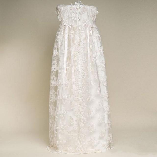 white dedication baby dress
