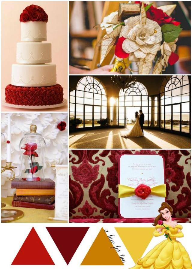 Red, Gold And Yellow Beauty And The Beast Wedding Theme