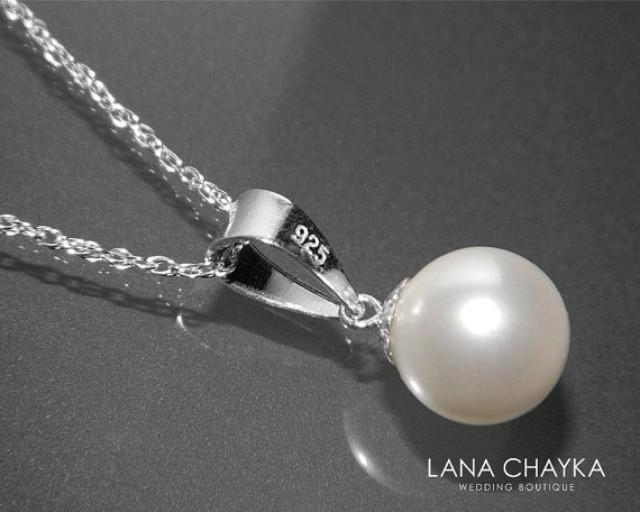 single pearl drop necklace silver