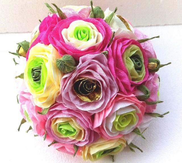 Crepe Paper Flower Ranunculus Decoration Wedding Centerpieces Baby
