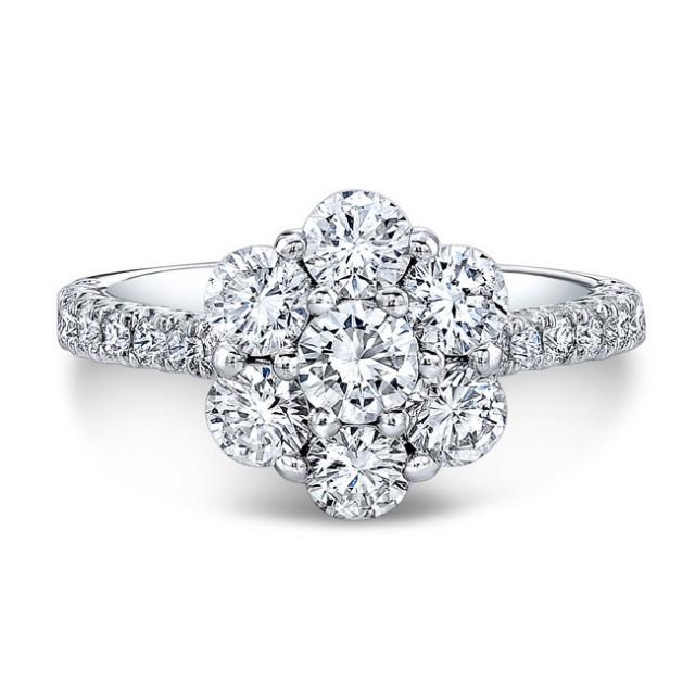 Round Diamond Flower Cluster Engagement Ring 2570263 Weddbook