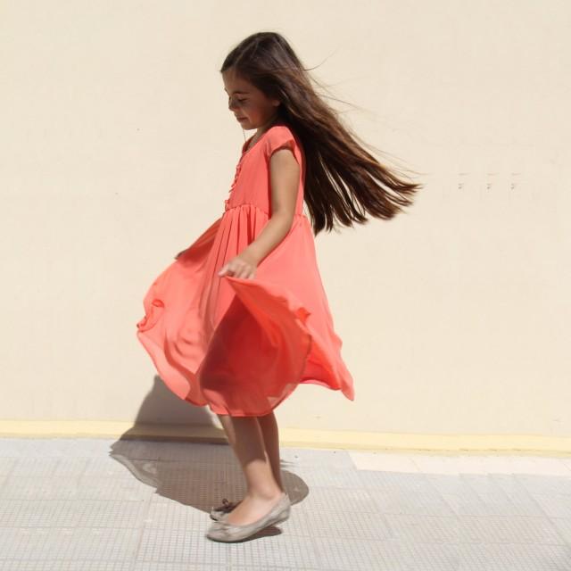 coral little girl dresses