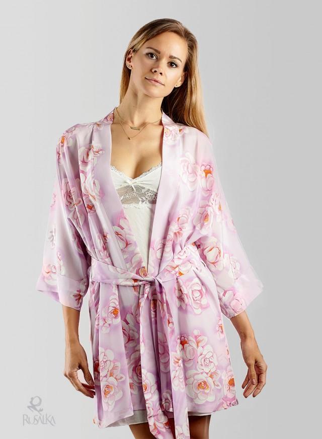 floral robe silk