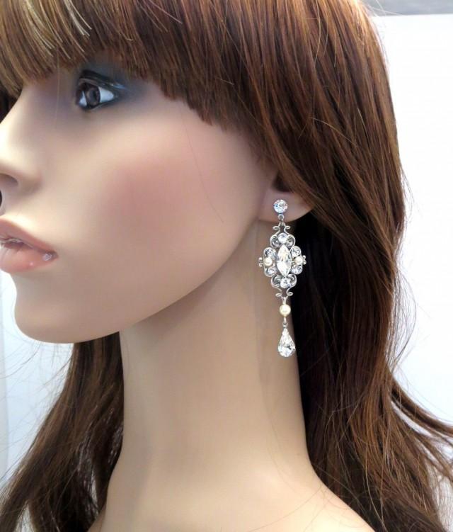 Chandelier Bridal Earrings, Crystal Wedding Earrings, Bridal Jewelry