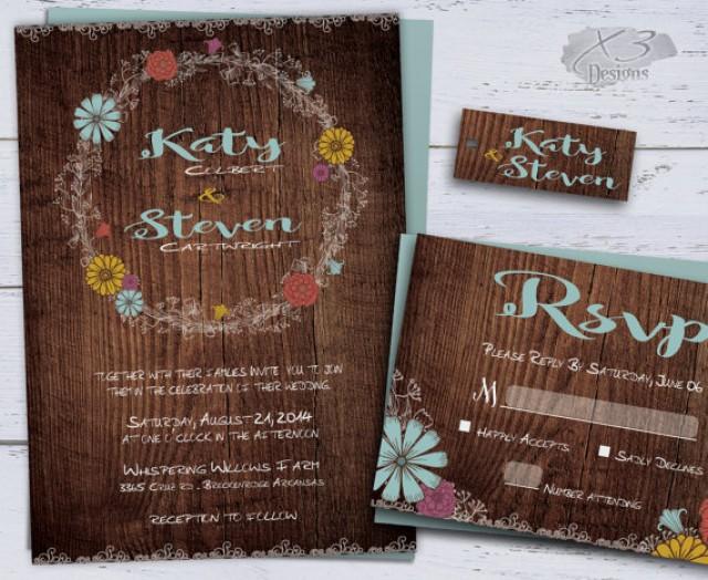 Rustic Wedding Invitation Printable Wedding Invitations Summer