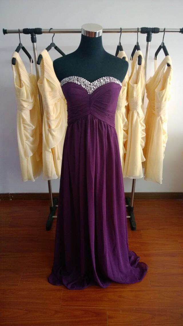 Strapless Bridesmaid Dresses Long Chiffon Prom Dresses Evening Dresses