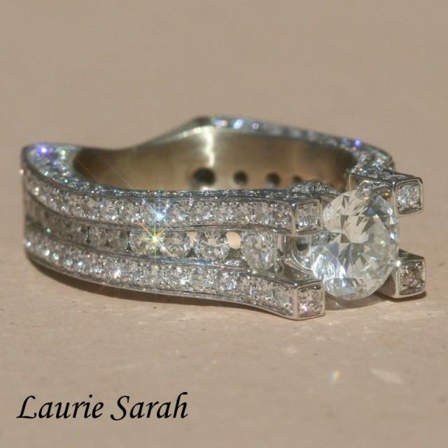 Diamond Engagement Ring With Diamonds On The Prongs, Side Diamonds, 5
