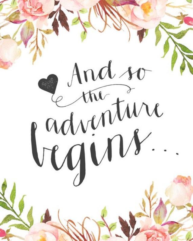 Printable Wedding Sign - "And So The Adventure Begins ...