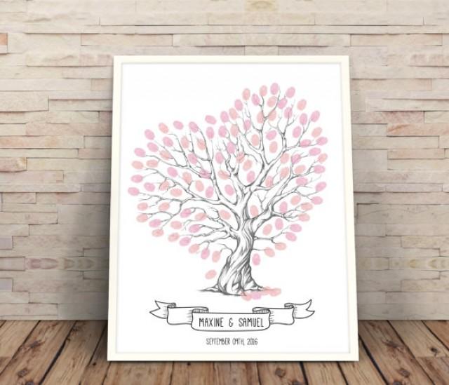 Heart Shaped Wedding Tree, Personal Wedding Fingerprint Tree, Romantic