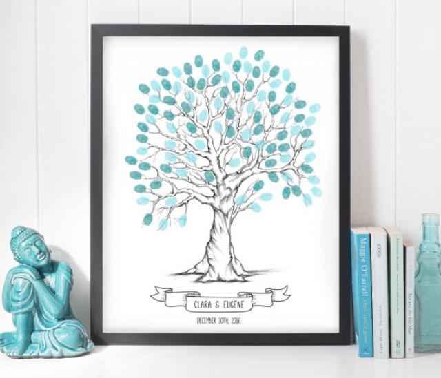 Finger Print Tree, Wedding Guest Book Alternative, Wedding Tree