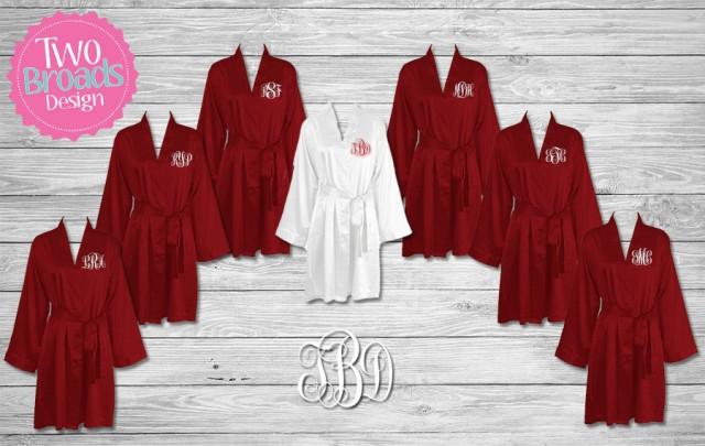 burgundy bridal robes